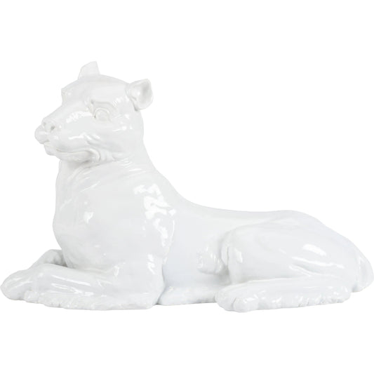 Meissen Lioness by Chelsea House in white, cream and white glaze. Made from unique in a unique style.