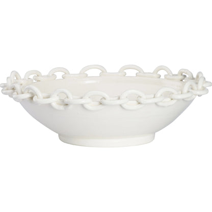 Catena Bowl by Chelsea House in white, cream and white glaze. Made from unique in a unique style.