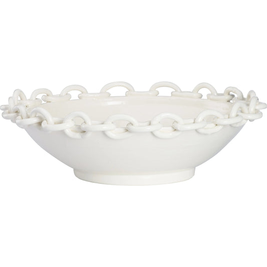Catena Bowl by Chelsea House in white, cream and white glaze. Made from unique in a unique style.