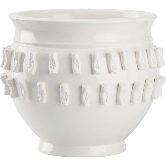 Toscano Bowl by Chelsea House in white, cream and white glaze. Made from unique in a unique style.