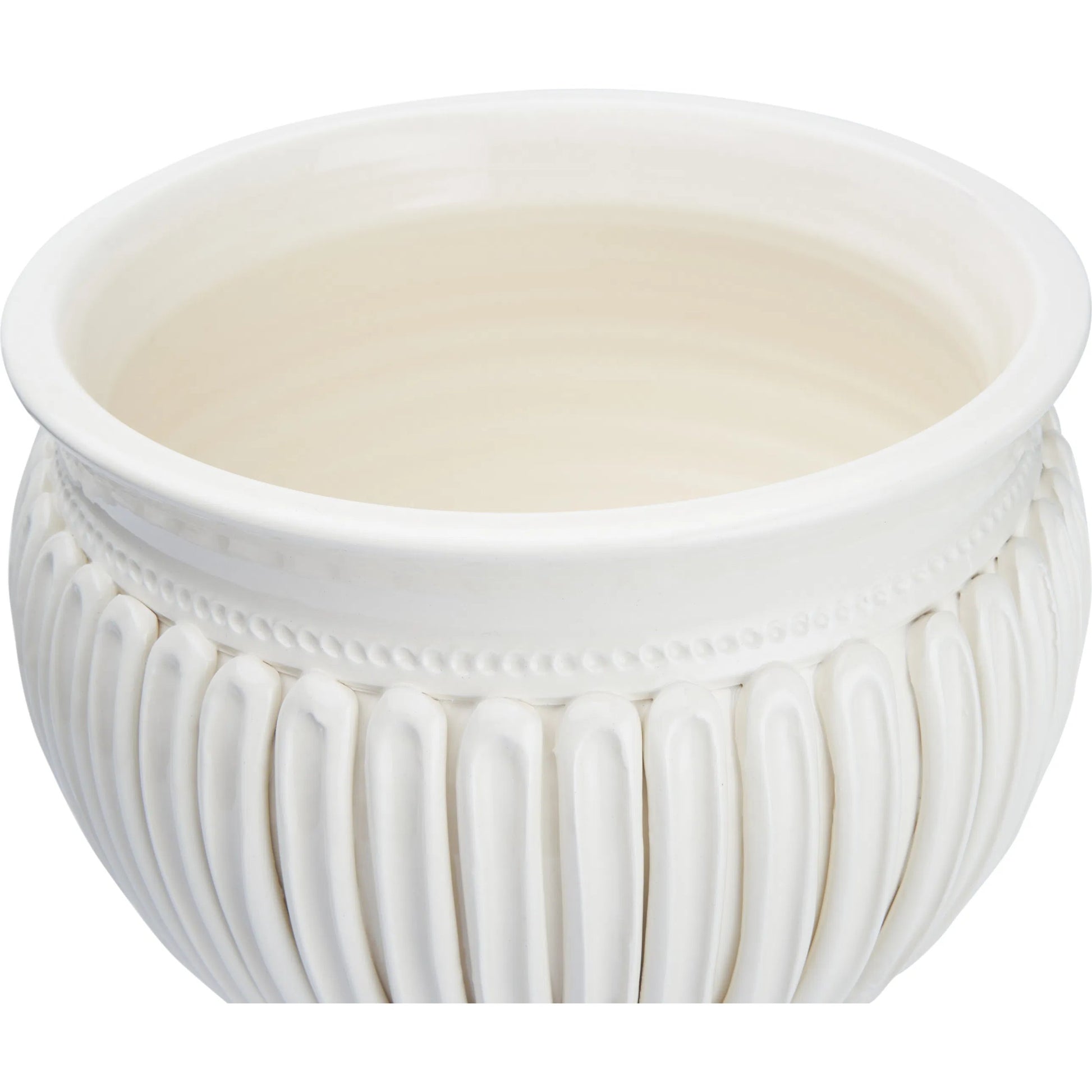 Sigaro Bowl by Chelsea House in white, cream and white glaze. Made from unique in a unique style.