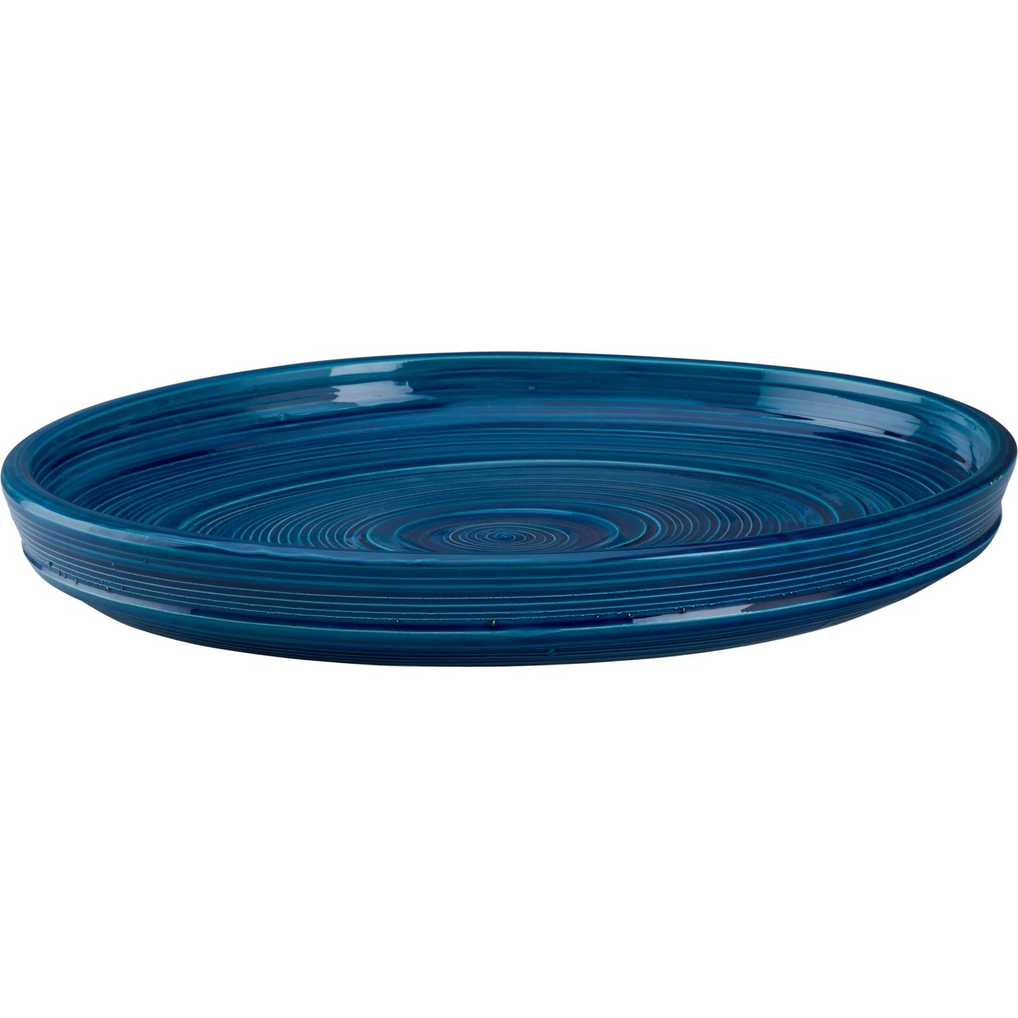 001 SI-2533849 | Primary Silo | Increspatura Plate by Chelsea House in blue and cobalt glaze. Made from unique in a unique style.