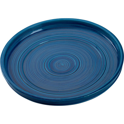 Increspatura Plate by Chelsea House in blue and cobalt glaze. Made from unique in a unique style.