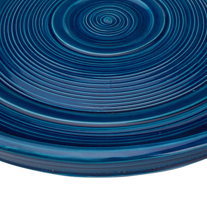 Increspatura Plate by Chelsea House in blue and cobalt glaze. Made from unique in a unique style.
