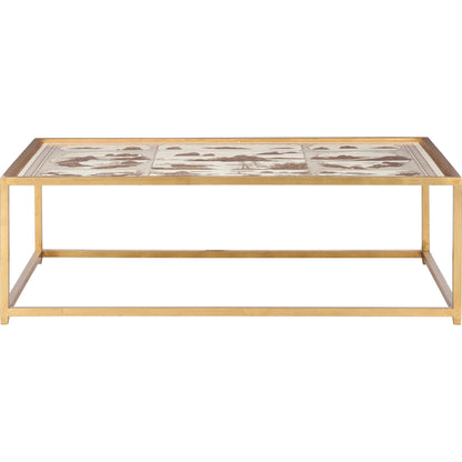Chinoiserie Coffee Table by Chelsea House in gold leaf, hand painted, clear. Made from unique in a unique style.