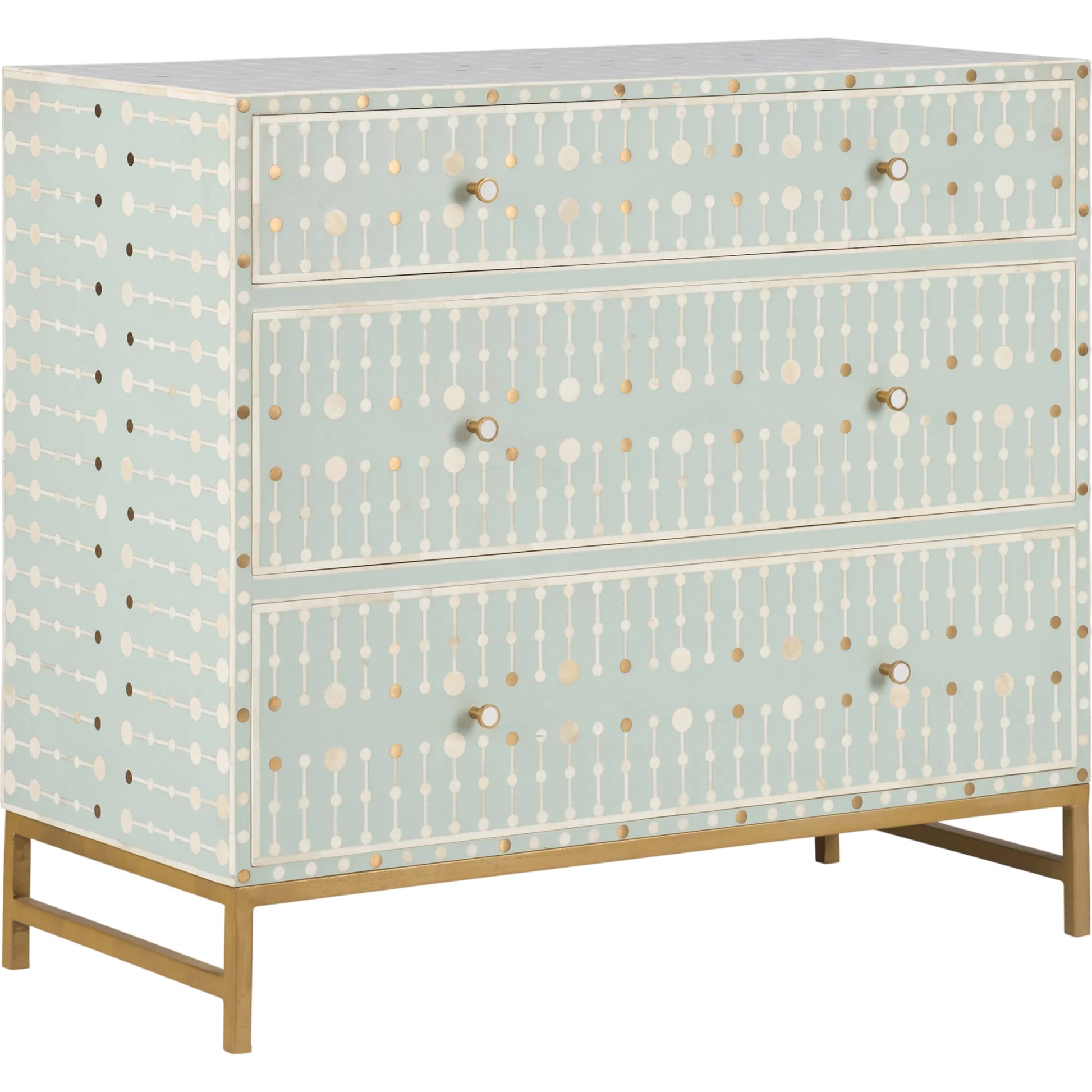 Knox Chest by Chelsea House in green, gold and green, gold, cream. Made from unique in a unique style.