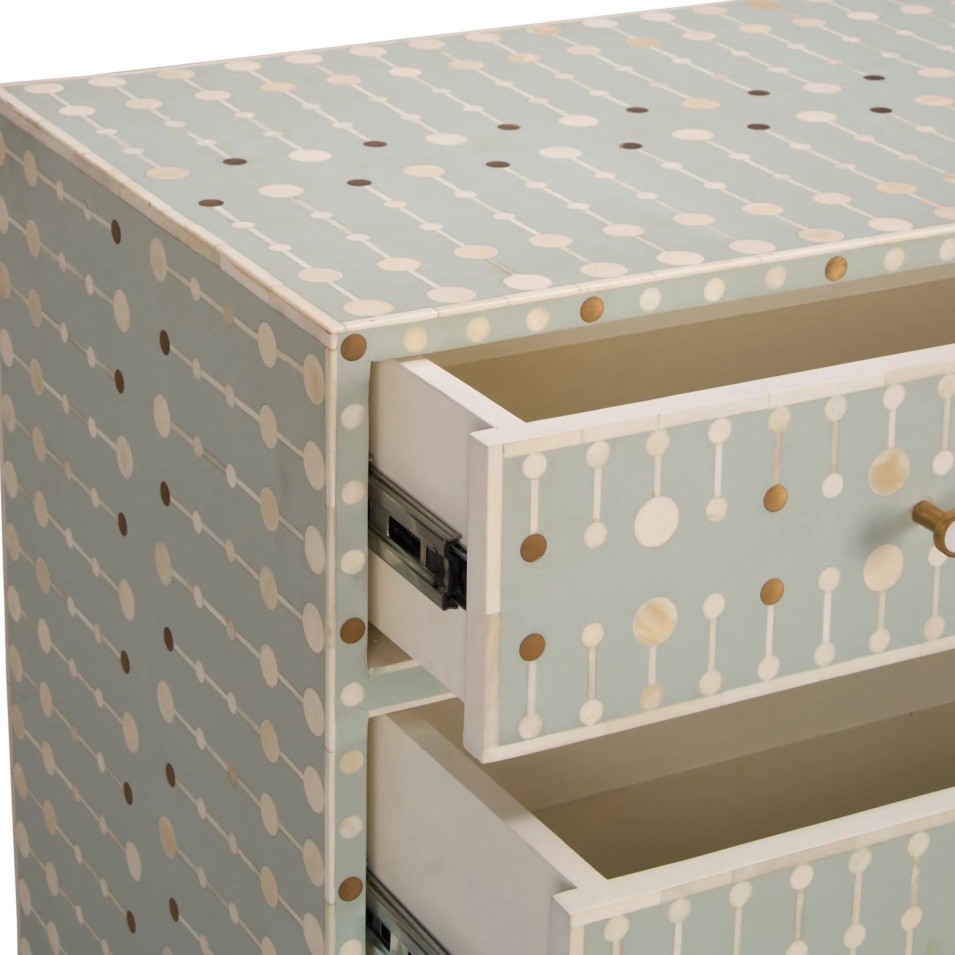 Knox Chest by Chelsea House in green, gold and green, gold, cream. Made from unique in a unique style.