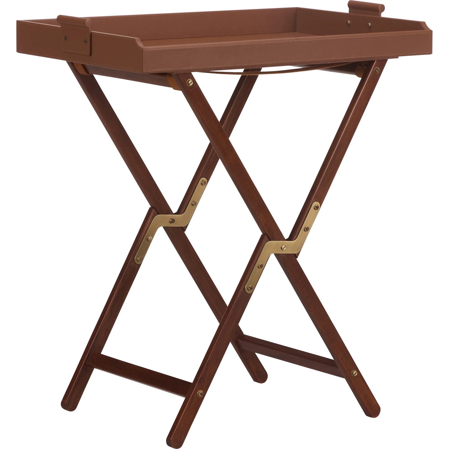 001 SI-2533923 | Primary Silo | Roland Butler's Tray and Stand by Chelsea House in brown, gold and brown, antique brass. Made from unique in a unique style.