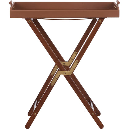 Roland Butler's Tray and Stand by Chelsea House in brown, gold and brown, antique brass. Made from unique in a unique style.