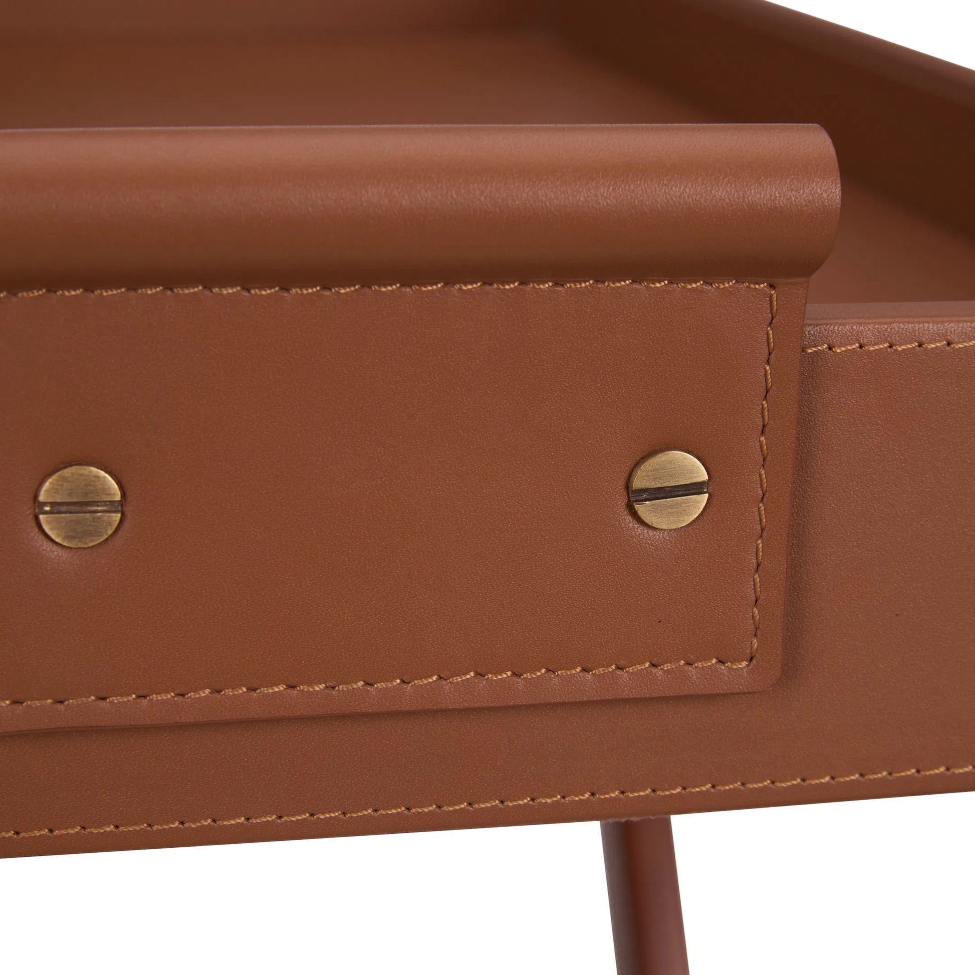 Roland Butler's Tray and Stand by Chelsea House in brown, gold and brown, antique brass. Made from unique in a unique style.