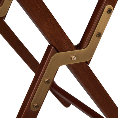 Roland Butler's Tray and Stand by Chelsea House in brown, gold and brown, antique brass. Made from unique in a unique style.