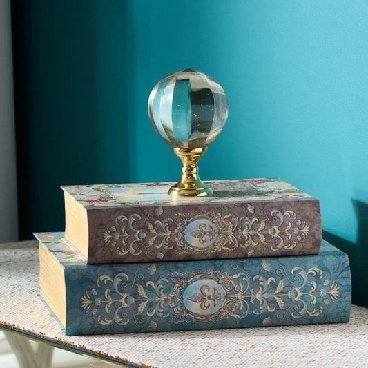 Melon Cut Finial by Chelsea House in gold and clear, polished brass. Made from unique in a unique style.