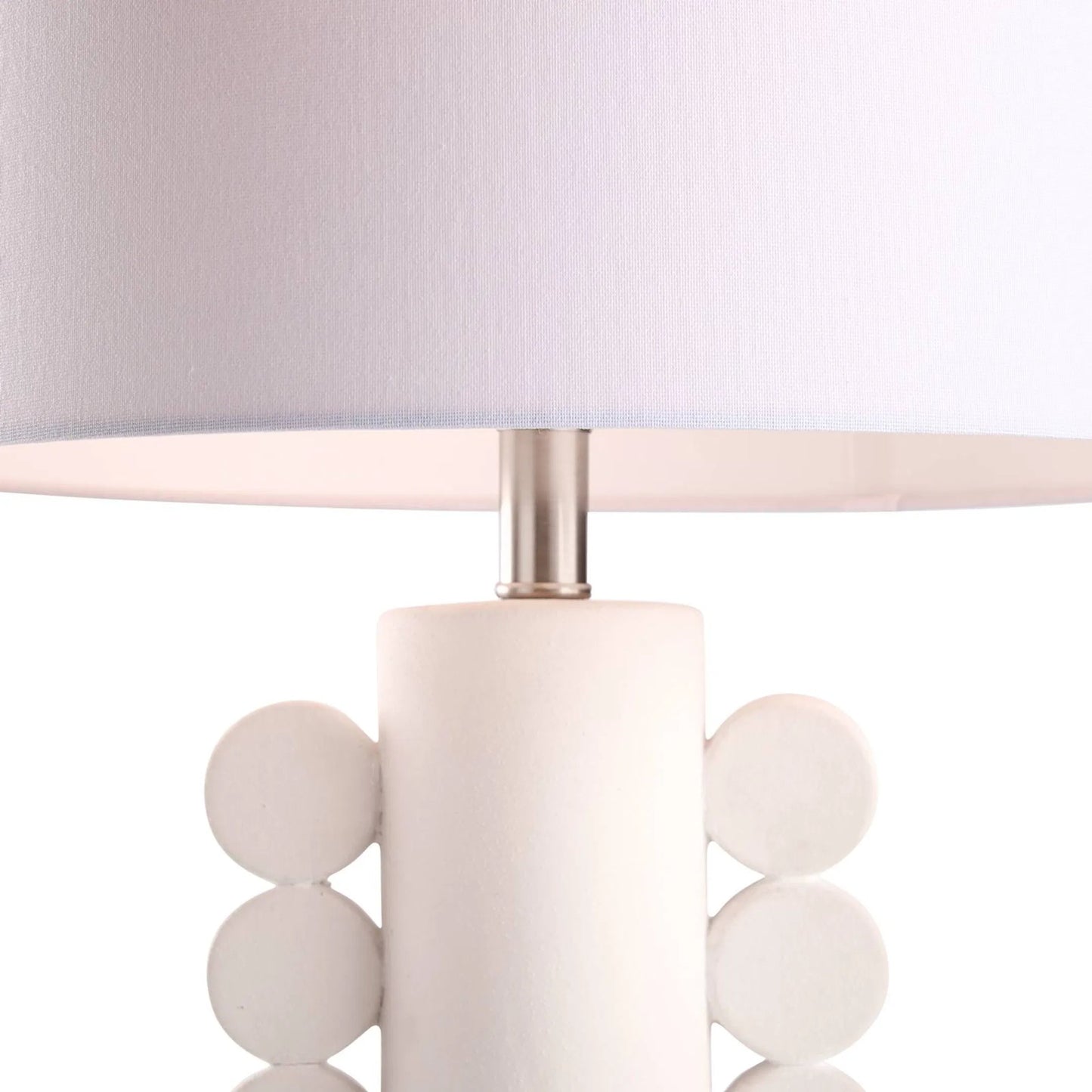 004 SI-2533782 | Closeup | Allegra Table Lamp by Chelsea House in white, cream and matte white glaze. Made from unique in a unique style.