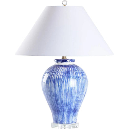Dree Table Lamp by Chelsea House in blue, white, cream and blue, white glaze, clear. Made from unique in a unique style.