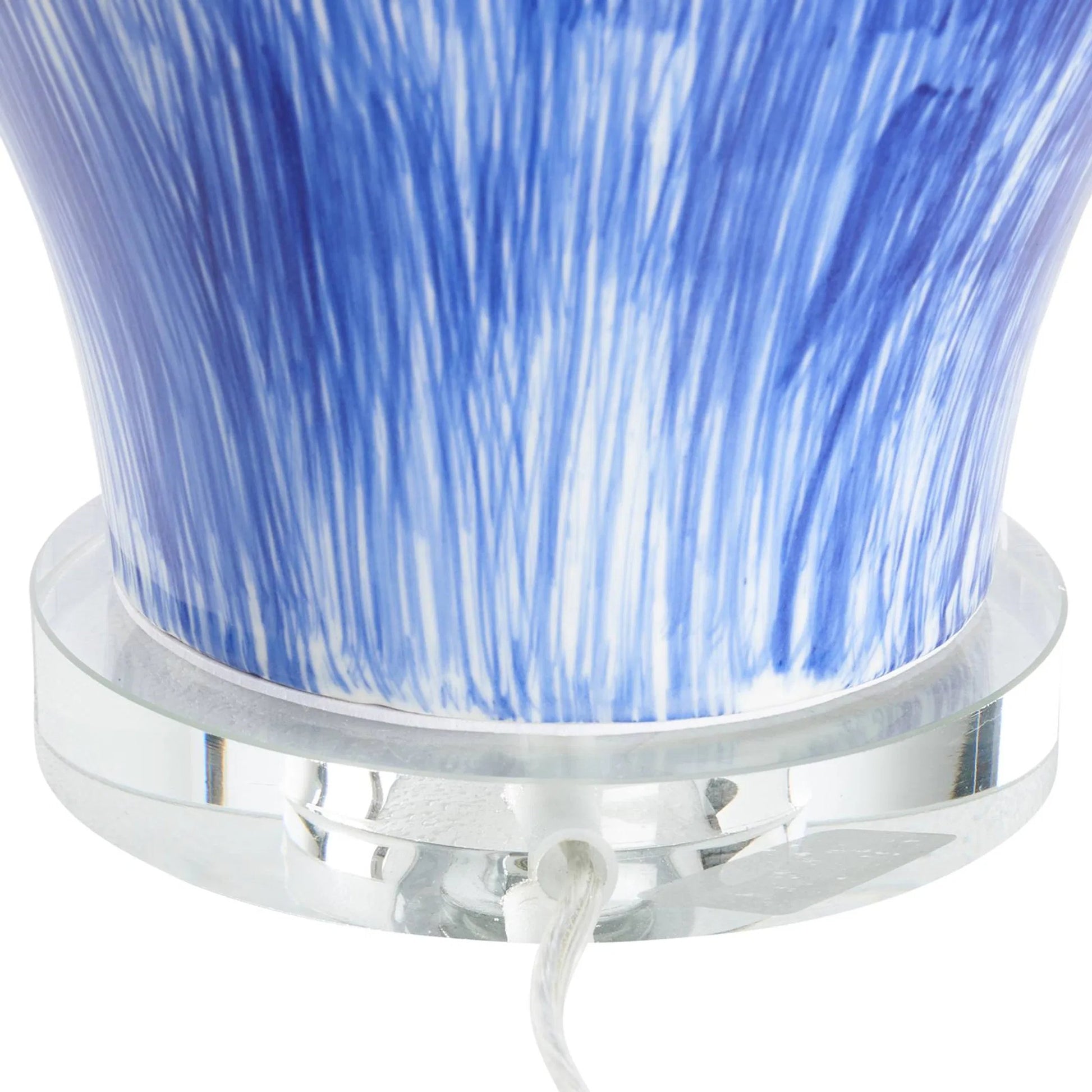 Dree Table Lamp by Chelsea House in blue, white, cream and blue, white glaze, clear. Made from unique in a unique style.