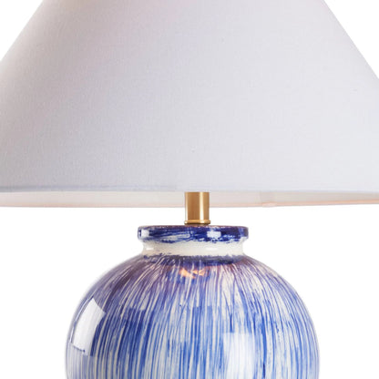 Dree Table Lamp by Chelsea House in blue, white, cream and blue, white glaze, clear. Made from unique in a unique style.