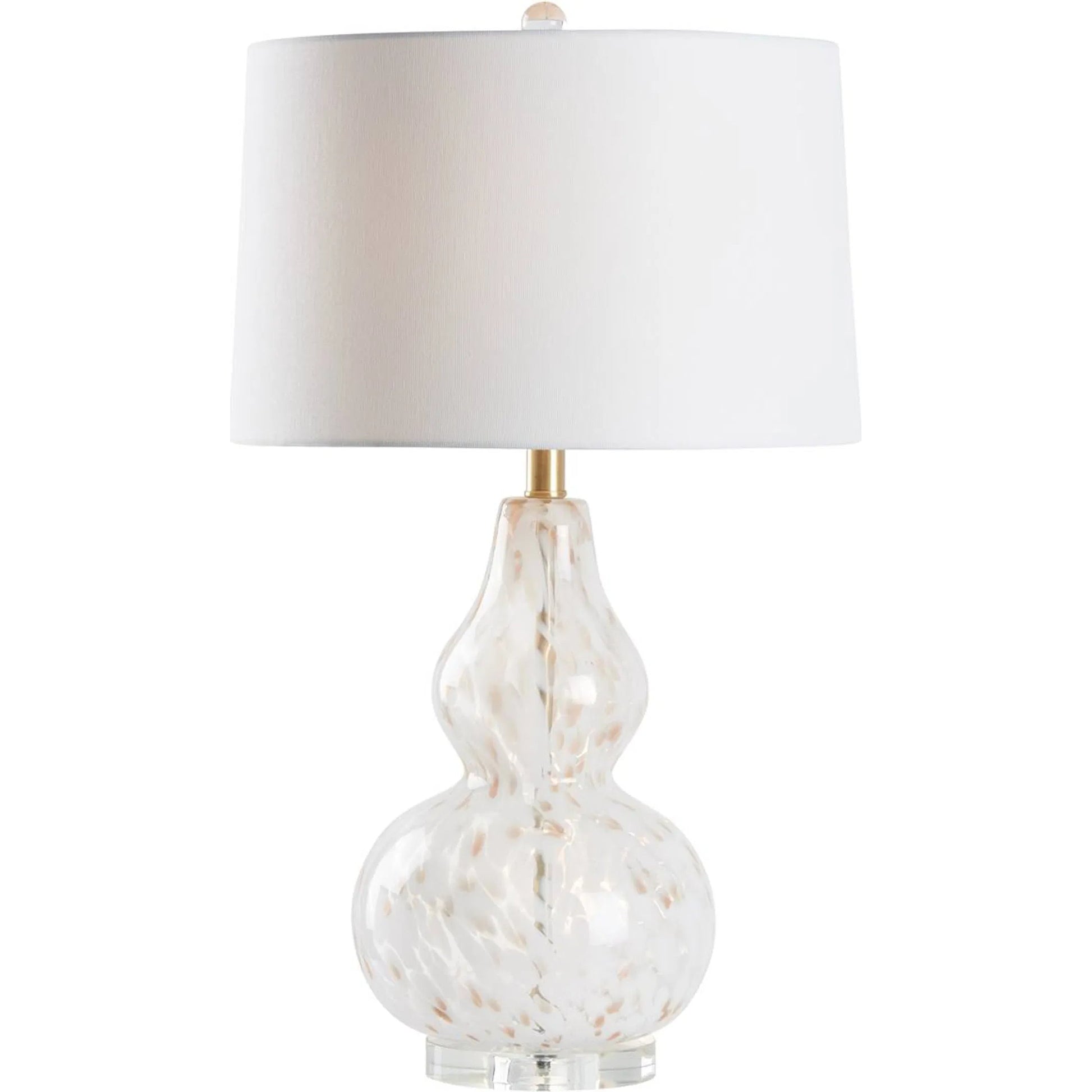 Emilio Table Lamp by Chelsea House in white, cream and mottled cream, clear. Made from unique in a unique style.