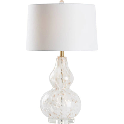 Emilio Table Lamp by Chelsea House in white, cream and mottled cream, clear. Made from unique in a unique style.