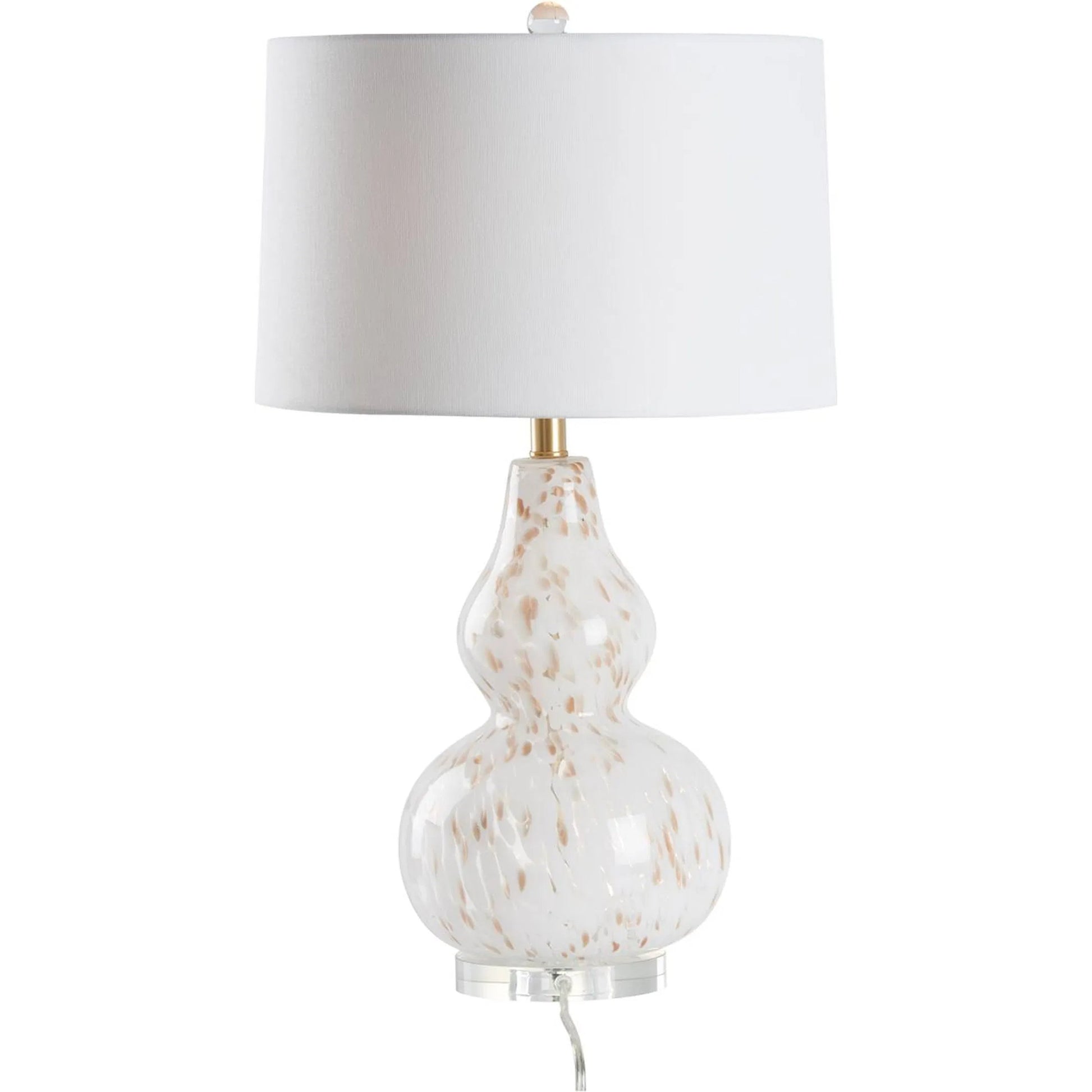 Emilio Table Lamp by Chelsea House in white, cream and mottled cream, clear. Made from unique in a unique style.
