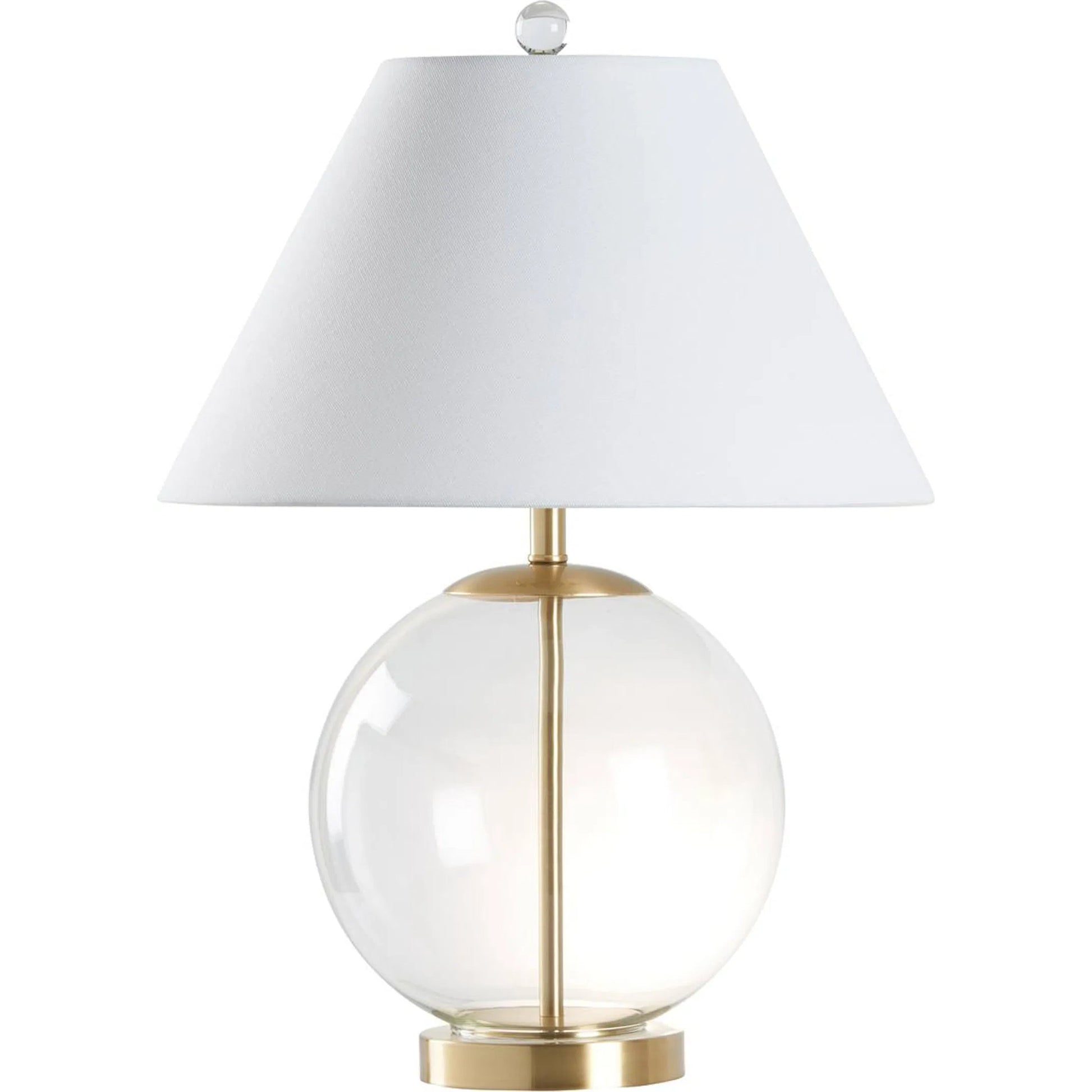 Alber Table Lamp by Chelsea House in gold and clear, brushed brass. Made from unique in a unique style.