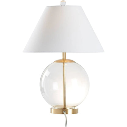 Alber Table Lamp by Chelsea House in gold and clear, brushed brass. Made from unique in a unique style.