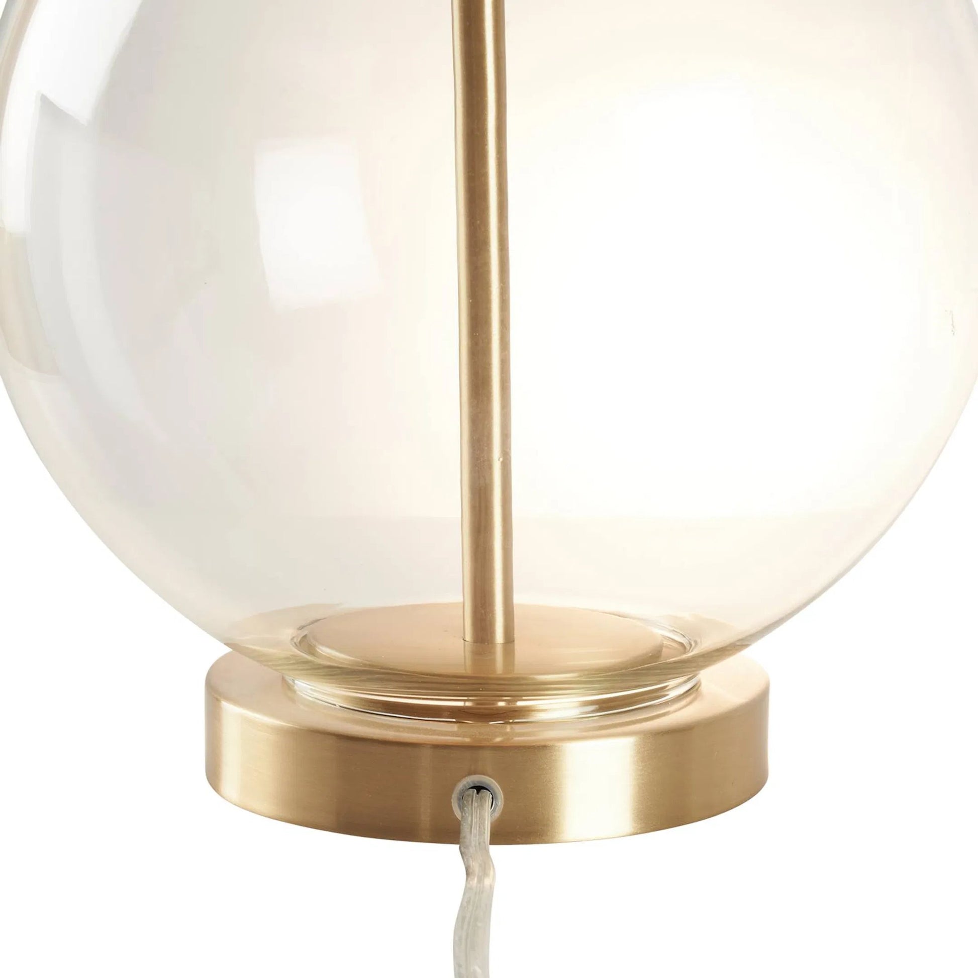Alber Table Lamp by Chelsea House in gold and clear, brushed brass. Made from unique in a unique style.