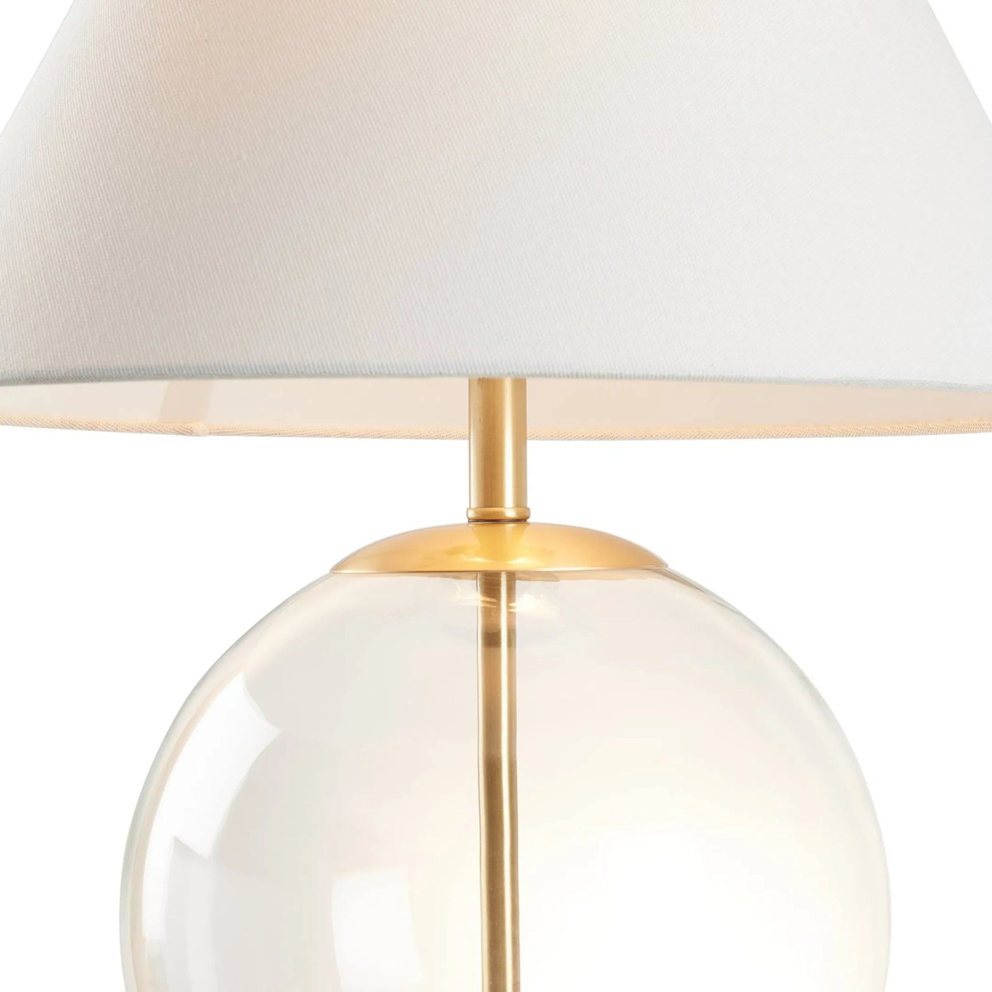 Alber Table Lamp by Chelsea House in gold and clear, brushed brass. Made from unique in a unique style.