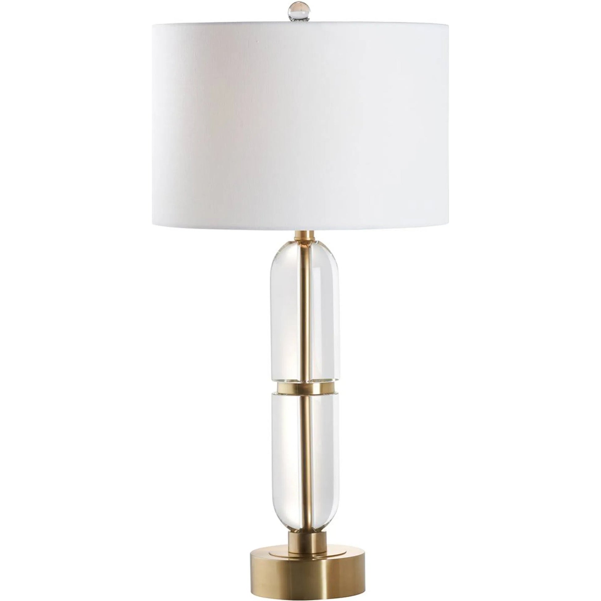 Flynn Table Lamp by Chelsea House in gold and clear, brushed brass. Made from unique in a unique style.
