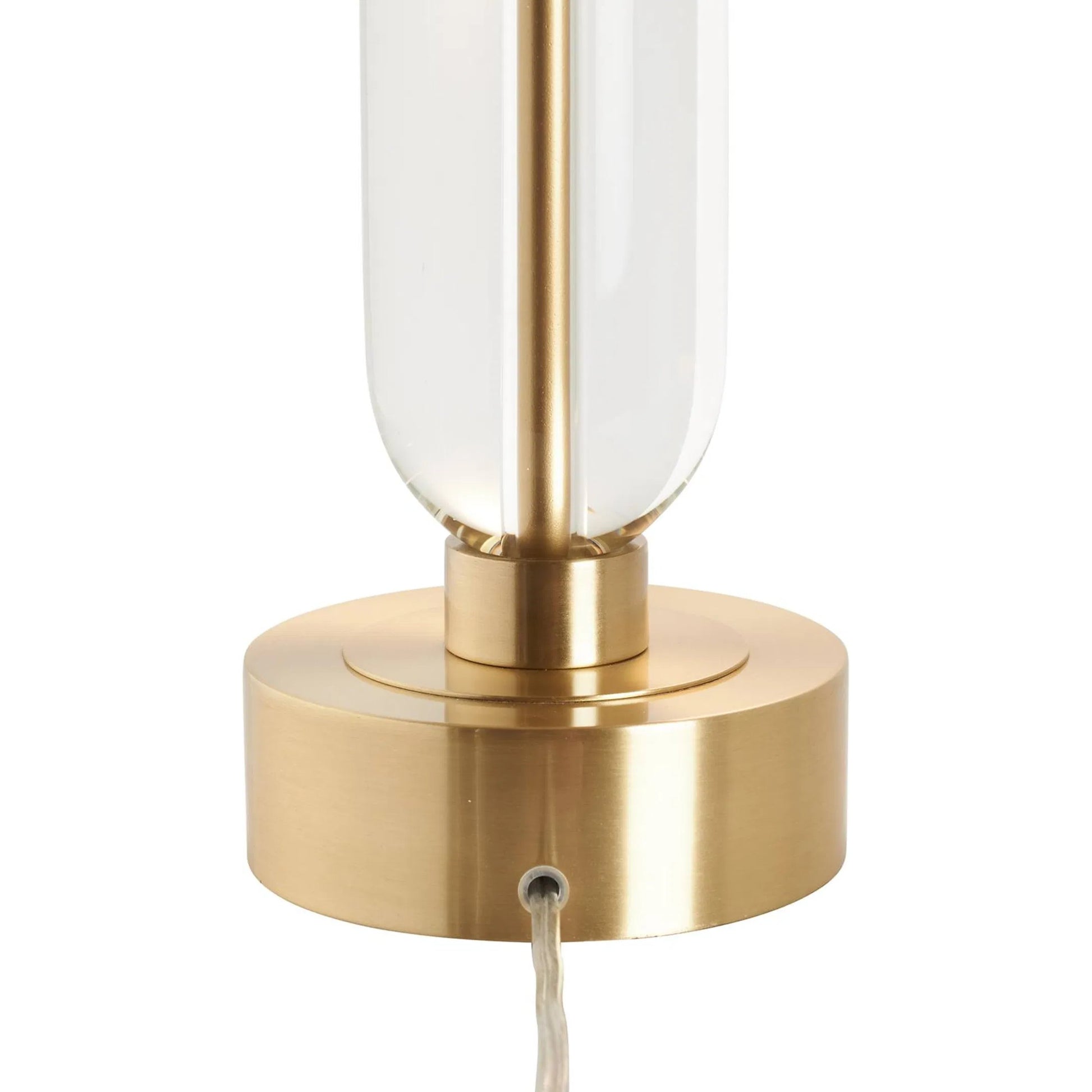 Flynn Table Lamp by Chelsea House in gold and clear, brushed brass. Made from unique in a unique style.