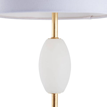 Glenda Table Lamp by Chelsea House in white, cream, gold and natural white, gold leaf. Made from unique in a unique style.
