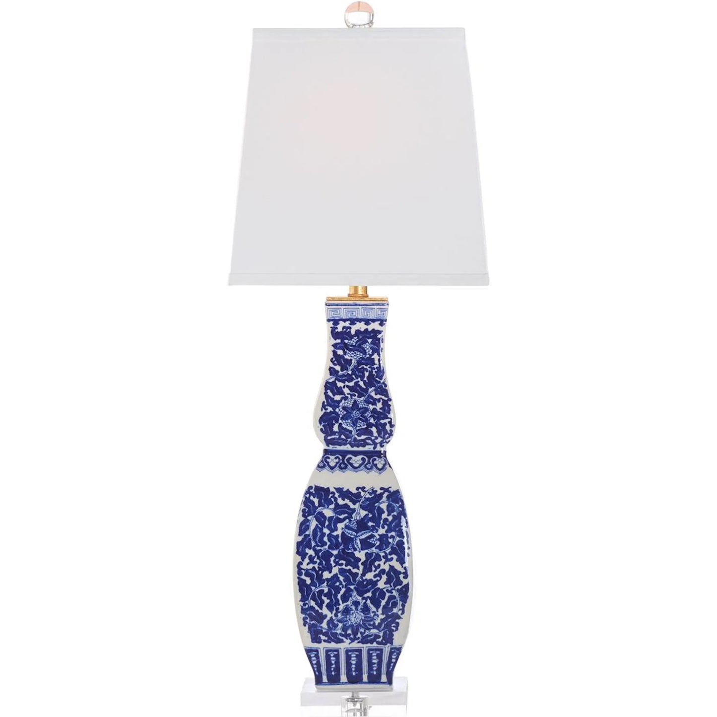 002 SI-2533932 | Additional Silo | Square Double Gourd Lamp by Chelsea House in blue, white, cream and blue, white glaze, clear. Made from unique in a unique style.