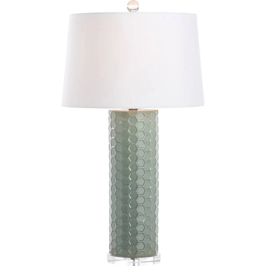 April Honeycomb Lamp by Chelsea House in green and greenglaze, clear. Made from unique in a unique style.