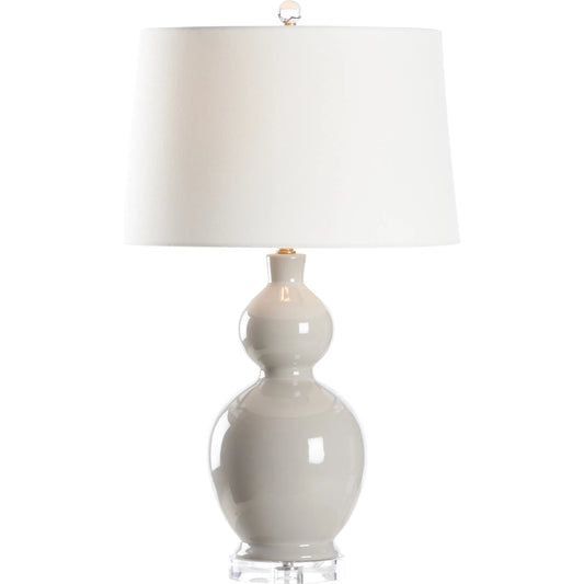 Murano Ceramic Lamp by Chelsea House in white, cream and gray glaze, clear. Made from unique in a unique style.