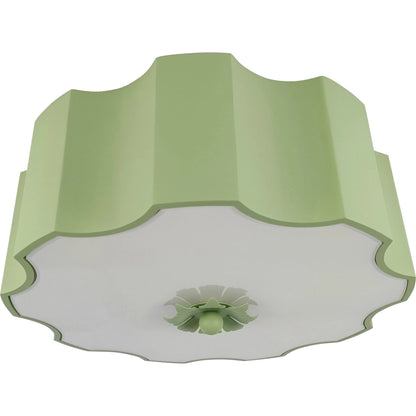 Fancy Wiggly Flushmount by Chelsea House in green, white, cream. Made from steel, glass in a eclectic & global style.
