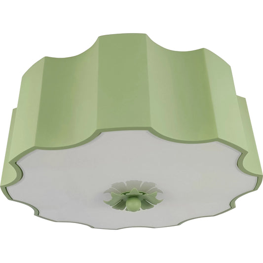 Fancy Wiggly Flushmount by Chelsea House in green, white, cream. Made from steel, glass in a unique style.