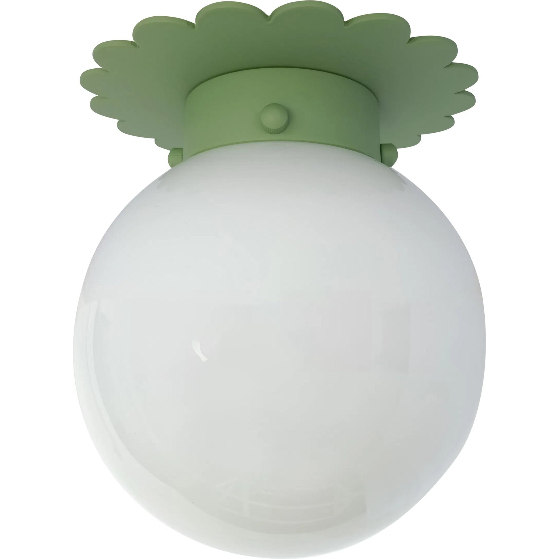 Fancy Scalloped Flushmount by Chelsea House in green, white, cream. Made from steel, glass in a eclectic & global style.