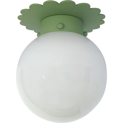 Fancy Scalloped Flushmount by Chelsea House in green, white, cream. Made from steel, glass in a eclectic & global style.