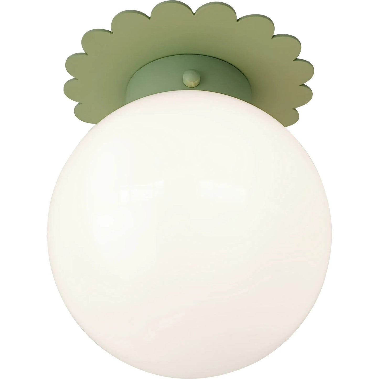 002 SI-2453007 | Additional Silo | Fancy Scalloped Flushmount by Chelsea House in green, white, cream. Made from steel, glass in a eclectic & global style.