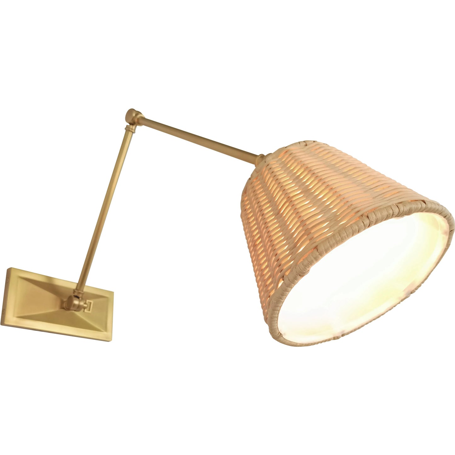 007 SI-2453004 | Closeup | Downtown Sconce by Chelsea House in brown, gold. Made from brass, steel, rattan in a rustic style.