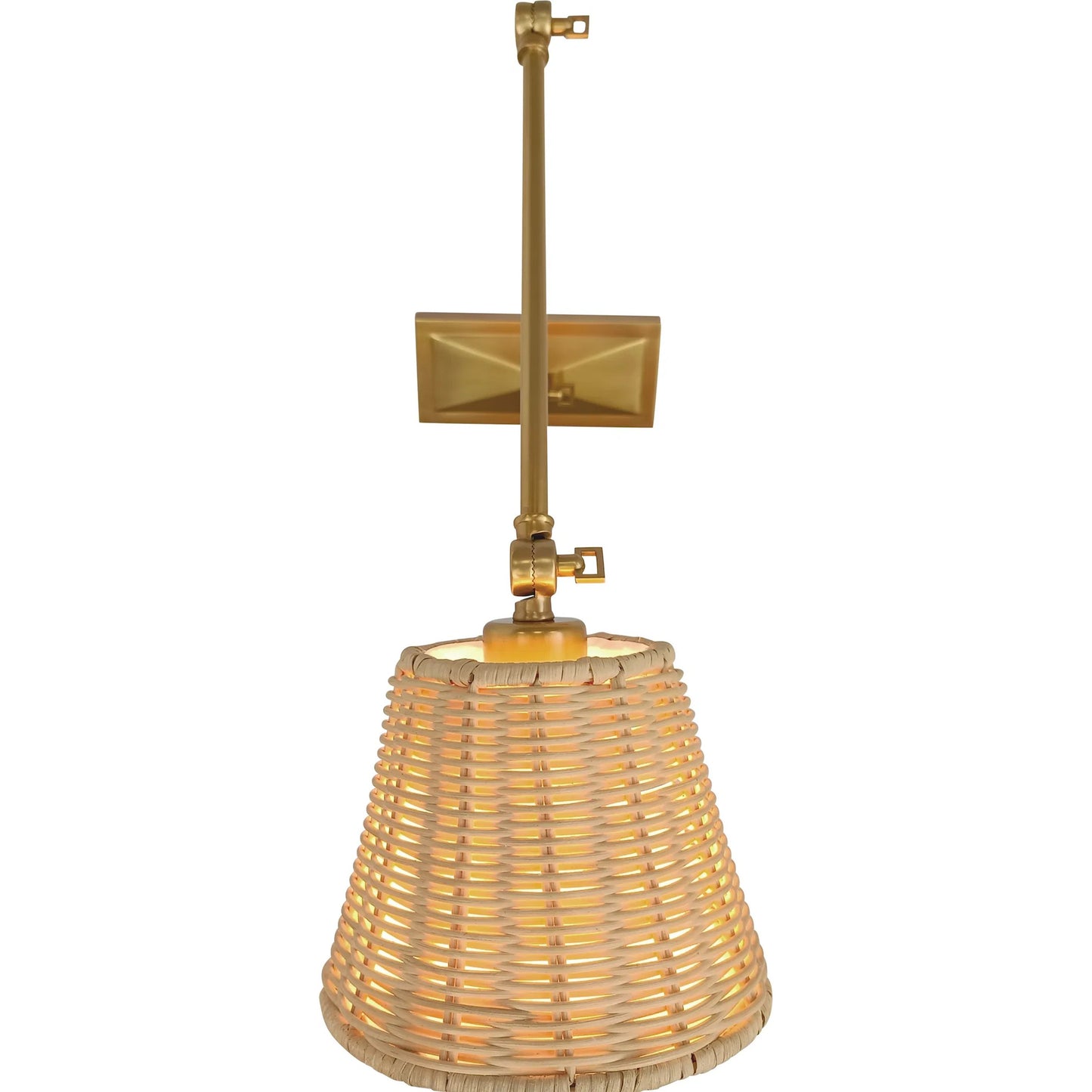 004 SI-2453004 | Additional Silo | Downtown Sconce by Chelsea House in brown, gold. Made from brass, steel, rattan in a rustic style.