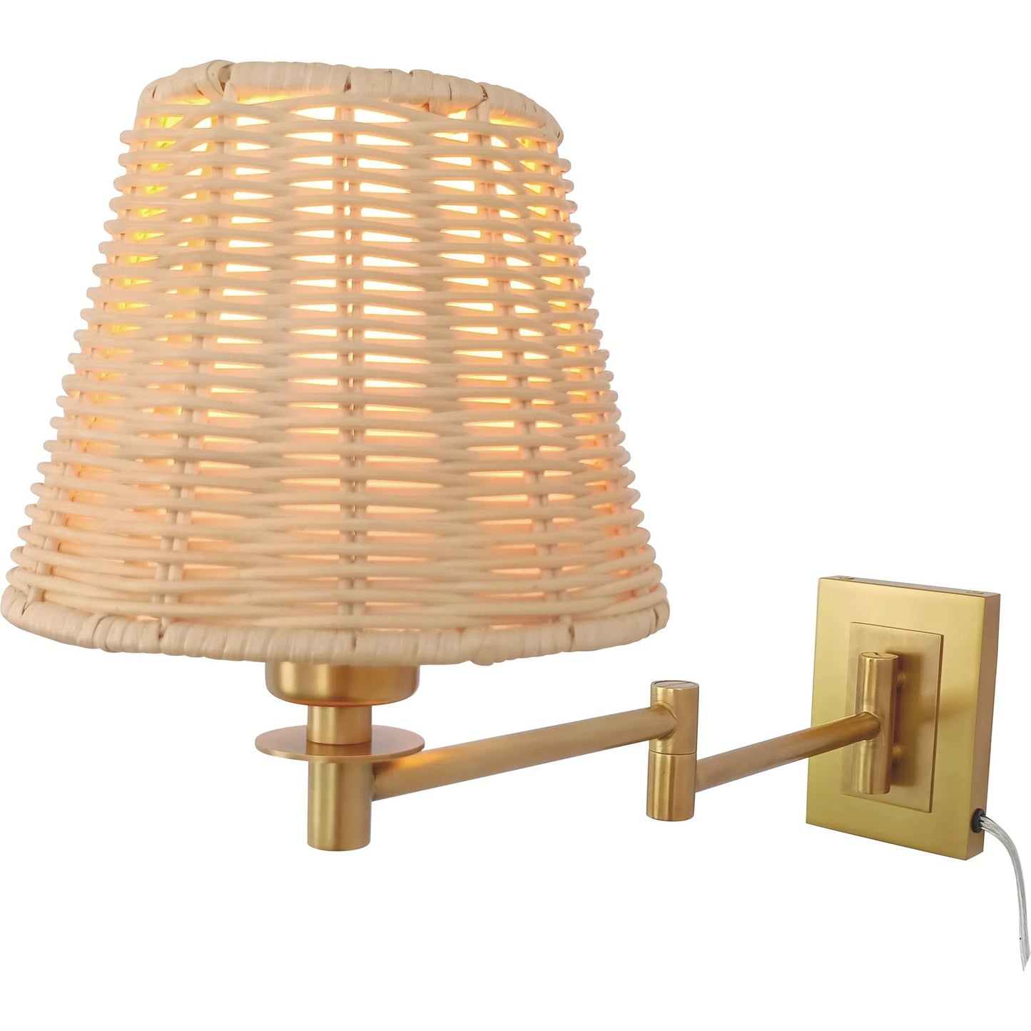 003 SI-2453025 | Additional Silo | Uptown Sconce by Chelsea House in gold, brown. Made from steel, brass, rattan in a rustic style.