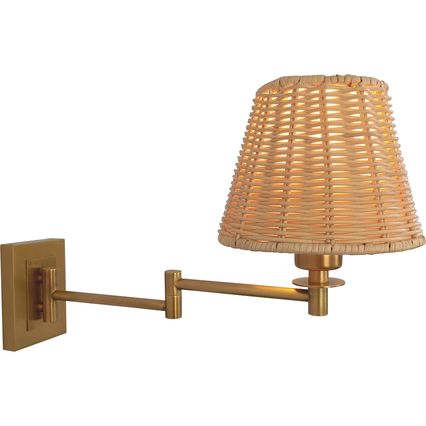 005 SI-2453025 | Additional Silo | Uptown Sconce by Chelsea House in gold, brown. Made from steel, brass, rattan in a rustic style.