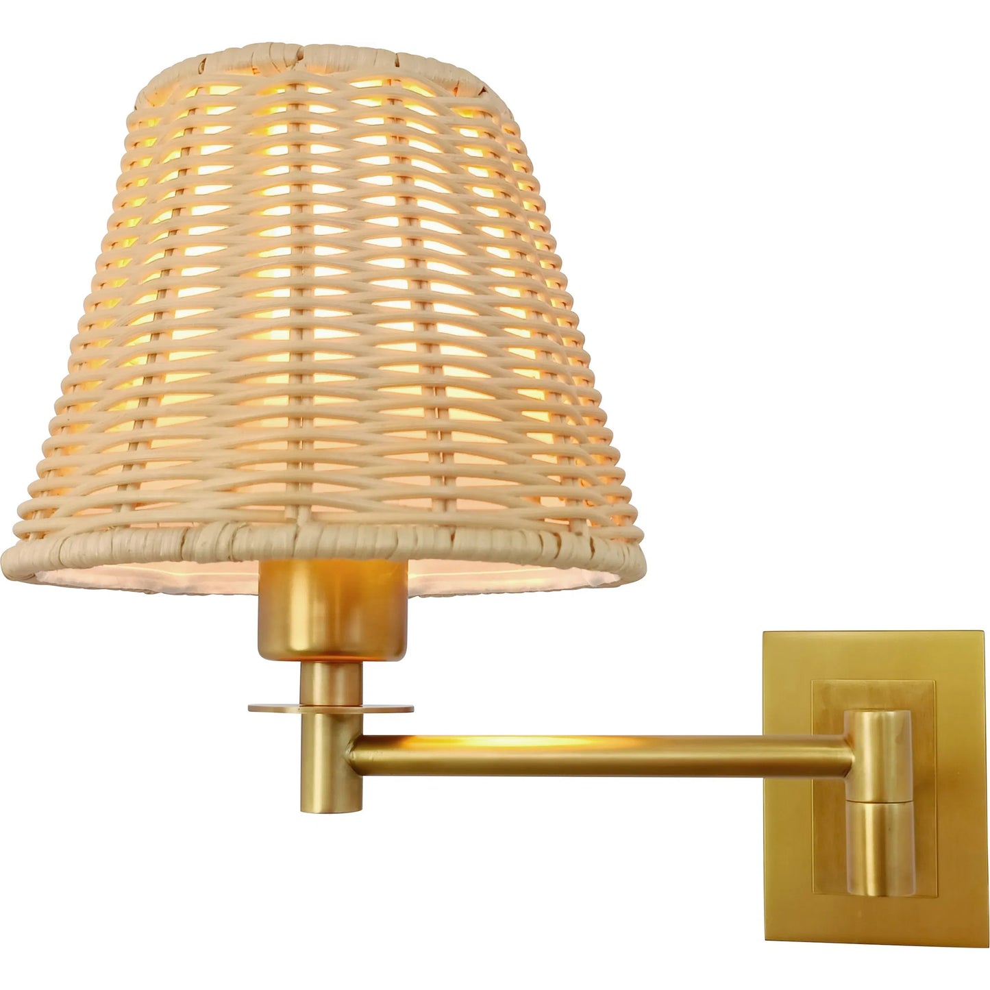 008 SI-2453025 | Additional Silo | Uptown Sconce by Chelsea House in gold, brown. Made from steel, brass, rattan in a rustic style.