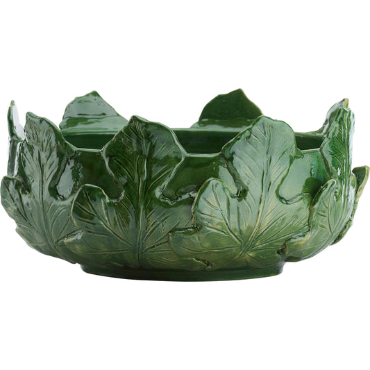 Fig Leaf Bowl by Chelsea House in green and green glaze. Made from unique in a unique style.