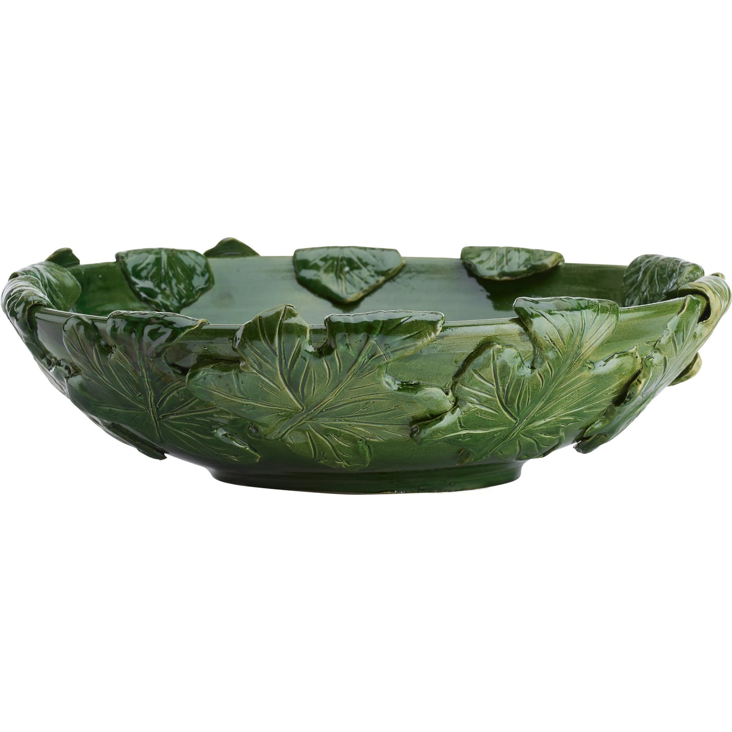 002 SI-2533832 | Additional Silo | Fig Leaf Low Bowl by Chelsea House in green and green glaze. Made from unique in a unique style.