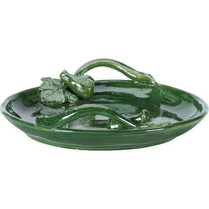 Fig Platter by Chelsea House in green and green glaze. Made from unique in a unique style.