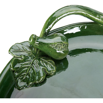 Fig Platter by Chelsea House in green and green glaze. Made from unique in a unique style.