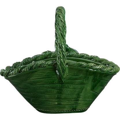 Fig Ceramic Basket by Chelsea House in green and green glaze. Made from unique in a unique style.