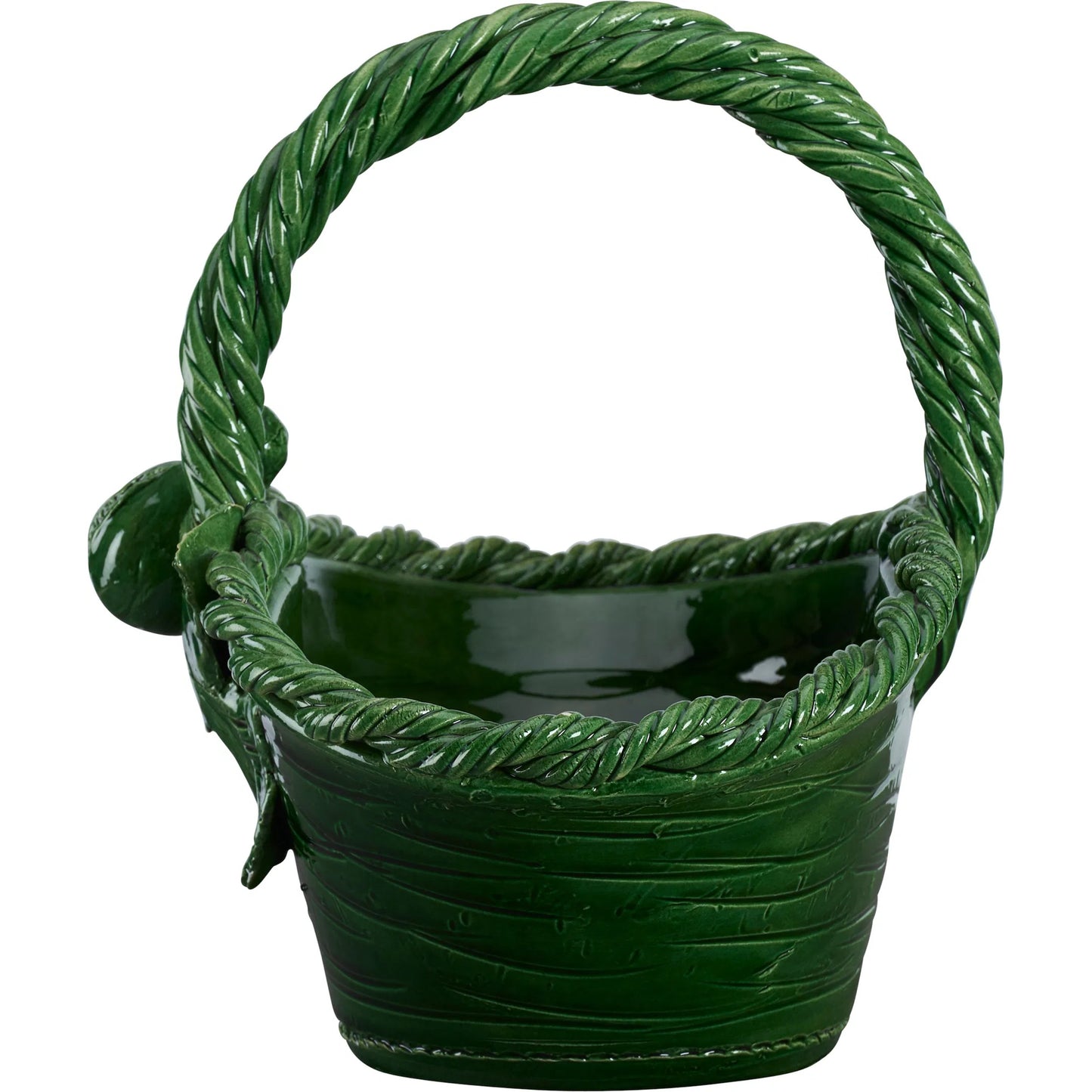 005 SI-2533830 | Additional Silo | Fig Ceramic Basket by Chelsea House in green and green glaze. Made from unique in a unique style.