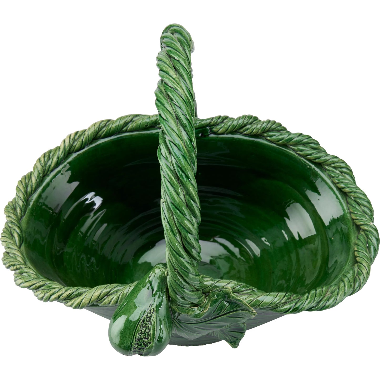 006 SI-2533830 | Additional Silo | Fig Ceramic Basket by Chelsea House in green and green glaze. Made from unique in a unique style.